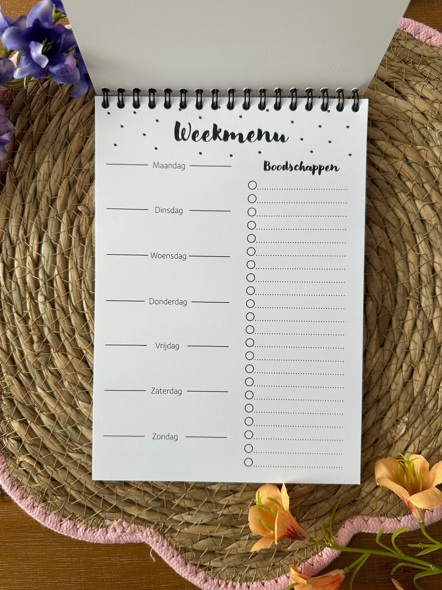 Week menu planner