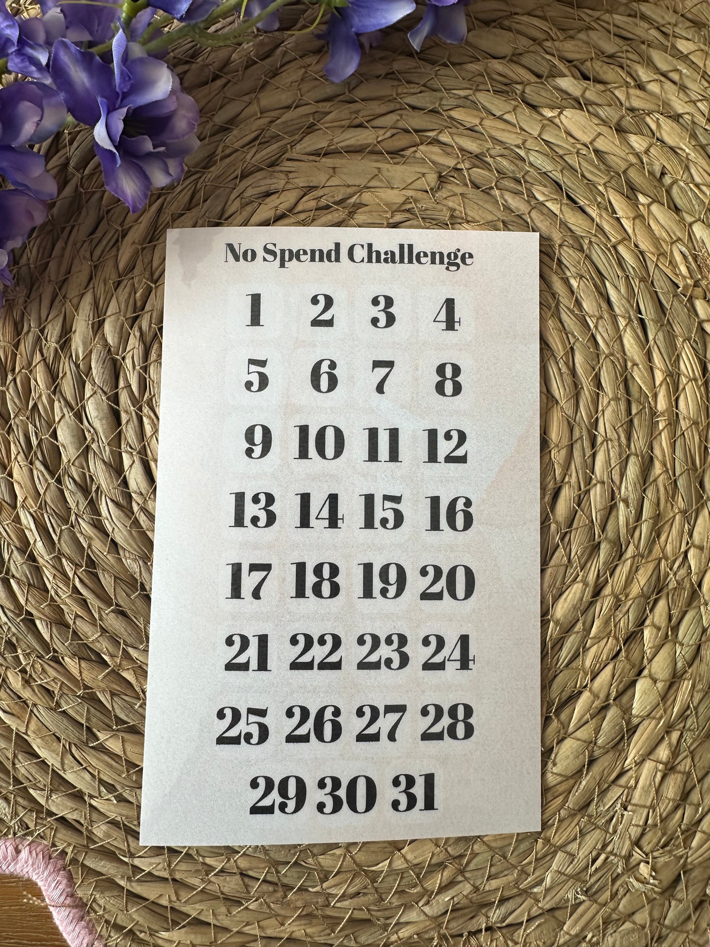 No Spend challenge