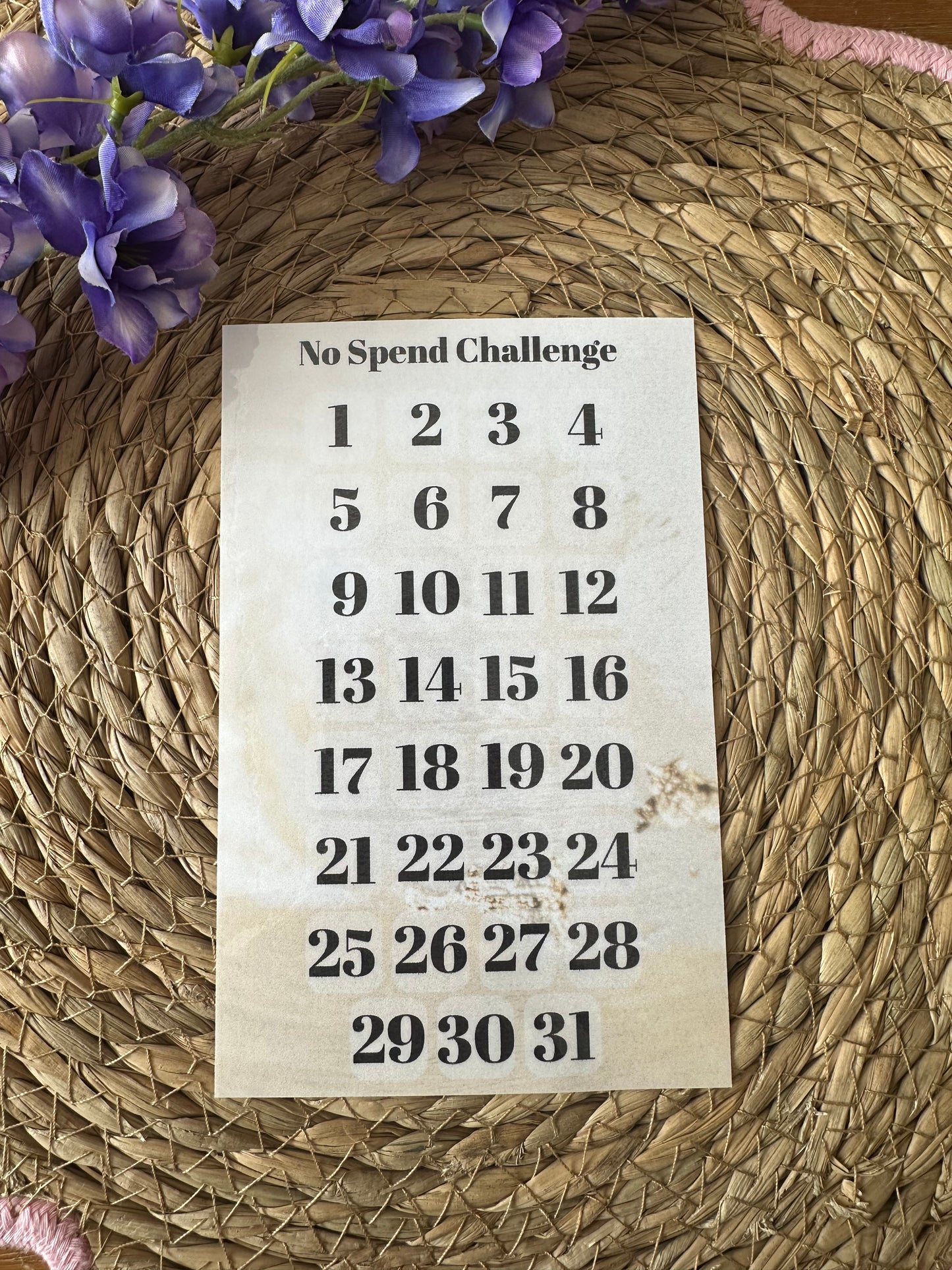 No Spend challenge