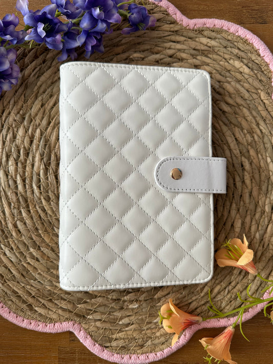 Geblokte binder - wit